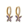 Wholesale 1 Pair Elegant Sweet Butterfly Plating Inlay Copper Zircon 18k Gold Plated Drop Earrings