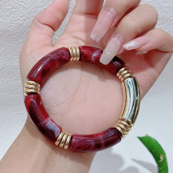 oly-e53ce9b37b7022e9e0b21ceaa2cb1243 Wholesale Original Candy Color Curved Tube Bracelet Mixed Wear Couple Classic All-match Bracelet DIY Loose Beads Accessories Women