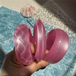 Wholesale 2024 New European and American Round Colorful Acrylic Bracelet Irregular Casual Round Jelly Color Resin Bracelet