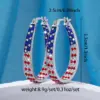 Wholesale 1 Pair Elegant Shiny American Flag Copper Alloy Earrings
