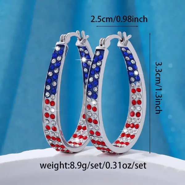 Wholesale 1 Pair Elegant Shiny American Flag Copper Alloy Earrings