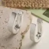 Wholesale Brushed Geometric Earrings For Women In Copper With 18K Real Gold Plated Water Plating And 0.03µm Thickness