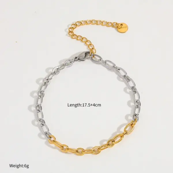 Wholesale PVD Coated Real Gold Plated 14K Gold Geometric 304 Stainless Steel Hip-Hop Simple Style Commute Waterproof Non Tarnish 304 Stainless Steel Bracelets