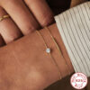 Wholesale Silver Solo Diamond Heart Bracelet with Diamond Accessories - Luxury Bracelet