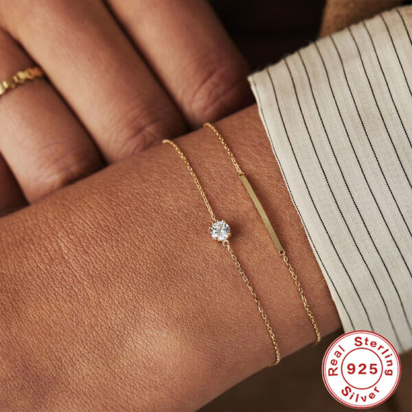 Wholesale Silver Solo Diamond Heart Bracelet with Diamond Accessories - Luxury Bracelet