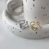 Wholesale Vacuum Plating Real Gold Plated 18K Gold Solid Color 304 Stainless Steel IG Style Simple Style Waterproof Non Tarnish Open Rings