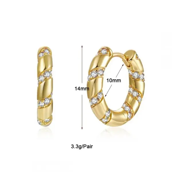 Wholesale 1 Pair Luxurious Classic Style Pentagram Circle Plating Inlay Copper Zircon 18k Gold Plated Earrings