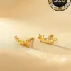 Wholesale Pentagram Electroplated Stud Earrings For Women In SUS316 Stainless Steel With 18K Real Gold PVD Coated Plating And 0.03µm Thickness
