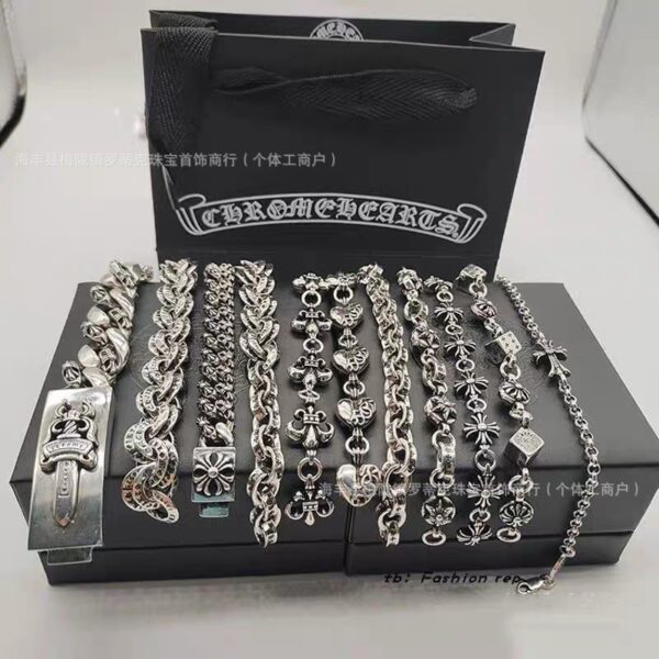 Wholesale Copper Chrome Hearts Cross and Sword Bracelet, Unisex, Thick and Thin Styles