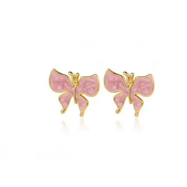 Wholesale Elegant Miniature Butterfly Drop Earrings Women's Stylish Fashion Spring Summer New Arrival Colorful Oil Drip Jewelry Accessories