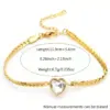 Wholesale 304 Stainless Steel Glass Heart Shape Ion Plating (IP) 18K Gold Plated Sexy Romantic Waterproof Non Tarnish Cuban Link Chain Curb Chain Gold Bracelets Necklace Jewelry Set