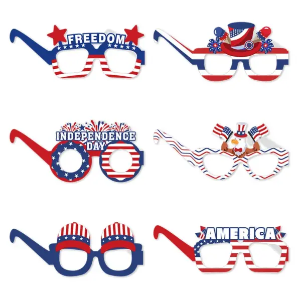 Wholesale Paper Party Glasses For Photography American National Day Decoration Customizable Holiday Party Accessories
