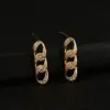 Wholesale Geometric Stud Earrings For Women With 925 Sterling Silver Posts, Copper Base, And 14K Real Gold Electroplated Featuring Zircon Inlay