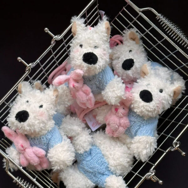 oly-e5fb2cb181ee063548fb5f502a2b2faa Wholesale Style West Highland Dog Cute Dog Hanging Ornaments Small Gift Dress Plush Keychain Toy
