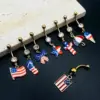 Wholesale New Stainless Steel Independence Day Belly Button Ring American Flag Alloy Pendant Belly Button Jewelry Body Piercing For Women