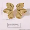 oly-e6184e70b45753df013805303f74682c Wholesale 201 Stainless Steel 304 Stainless Steel Horns Flower Electroplating Stone-Free Imitation Gold French Style Sweet Asymmetrical Ear Studs
