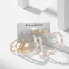 Wholesale Geometric Plating Alloy Pearl Hoop Earrings