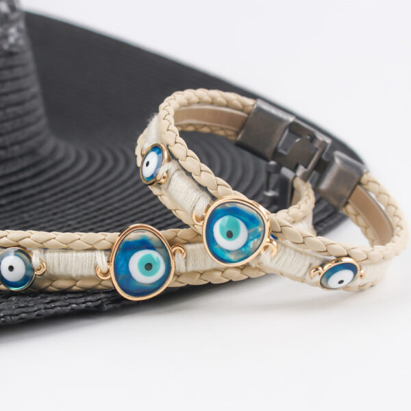 oly-e64699cbf4b5ca51121a742616e21684 Wholesale Bracelet Original Turkish Style Blue Eye Alloy Leather Bracelet Bracelet Multi-Layer Braided Trinket
