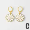 Wholesale 18K Gold Plated Copper Jewelry Oil Drop Rose Flower Zircon Pendant Earrings Ery72