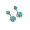 Wholesale Fashion Retro Turquoise Women's Earrings Ethnic Style Jewelry Square Design Alloy Cat Attraction Charm Gold Frog Design Stud Earrings