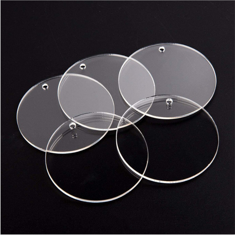 Wholesale Cross-border blank transparent goo card acrylic sheet plexiglass blank key chain transparent sheet DIY disc pendant
