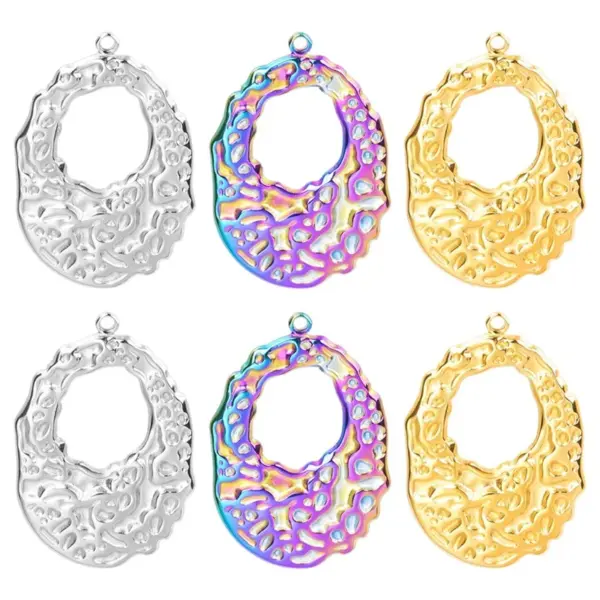 Wholesale Ion Plating (IP) Real Gold Plated 18K Gold Oval 304 Stainless Steel Basic Classic Style Waterproof Non Tarnish 304 Stainless Steel Pendant Necklace