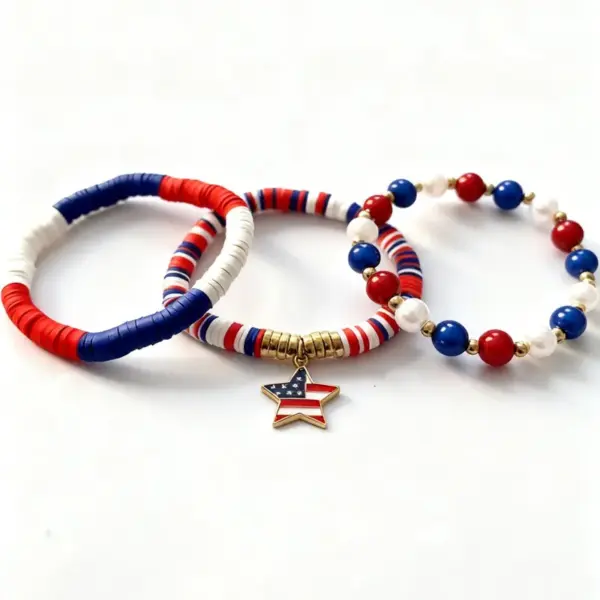 oly-e67c07e5b38c3bb41a5680cd80dc9bb6 Wholesale Fashionable Soft Clay Bracelet Set With Letters Stars And Hearts Stackable Unisex Anniversary Celebration Bracelets