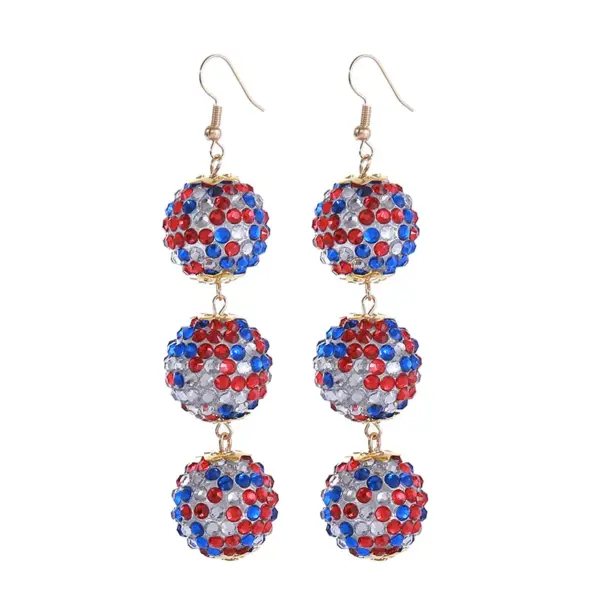 oly-e6872f4fdf7ccd9289b9f9aa6bfdf508 Wholesale National Flag Acrylic Earrings With Tassel, Iron Ear Pins, Designed For Women, 1 Pair