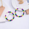 Wholesale color woven alloy handmade rice beads earrings  trend Carnival design sense earrings