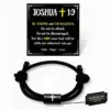 Wholesale Men's Cross Bracelet, Teenage Boy Gift, Religious Bible Verse Joshua 1:9 Black Cross Bracelet, Gift From Mom, Catholic Baptism, Confirmation, Birthday, Christmas Gift For Son, Grandson, Nephew