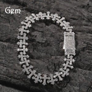 Wholesale Copper cross bracelet with zircon stones