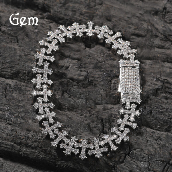 Wholesale Copper cross bracelet with zircon stones