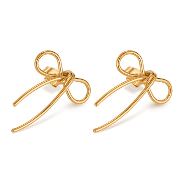 Wholesale Ins Niche Creative Design Earrings Women's Accessories Fashion All-match Simple Style Stainless Steel Bow Jewelry