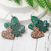 oly-e6998e3d999528fa385dae0d457183d5 Wholesale Irish Carnival green elf wooden love heart St Patrick leaf earrings