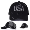 Wholesale American Flag Embroidery Baseball Cap For Adults With Short Brim, Made Of Cotton