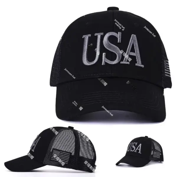 Wholesale American Flag Embroidery Baseball Cap For Adults With Short Brim, Made Of Cotton
