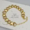 Wholesale Jewelry Retro Classic Style Geometric Heart Shape Copper Zircon 18K Gold Plated Inlay Bracelets