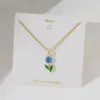 Wholesale PVD Coated Real Gold Plated 18K Gold Tulips 304 Stainless Steel Basic Simple Style Commute Waterproof Non Tarnish 304 Stainless Steel Lobster Trigger Clasp Closure Pendant Necklace