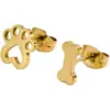 Wholesale Design Sensation Niche Student Sweet Cat Paw Dog Paw Bone Earrings Luxury Asymmetric Studs Golden Butterfly Cap Stainless Steel