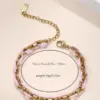 oly-e6c715427046cd6c08cc636354518efa Wholesale Solid Color Waterproof Bracelets For Couples In 18K Gold Plated 304 Stainless Steel With Electroplated Coating