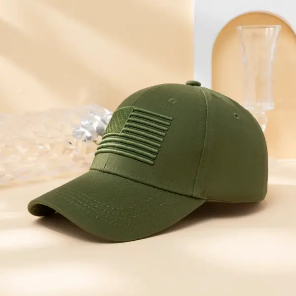 Wholesale Unisex Embroidery Simple Style Classic Style American Flag Embroidery Curved Eaves Baseball Cap