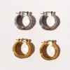Wholesale Unique Classic Metal Stripe C-shaped Wide Ear Cuff Creative Gold Bead Gear Lace Vintage Earrings For Women Casual Versatile Ear Accessories 740