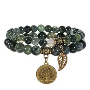 Water Plants Agate Bracelet