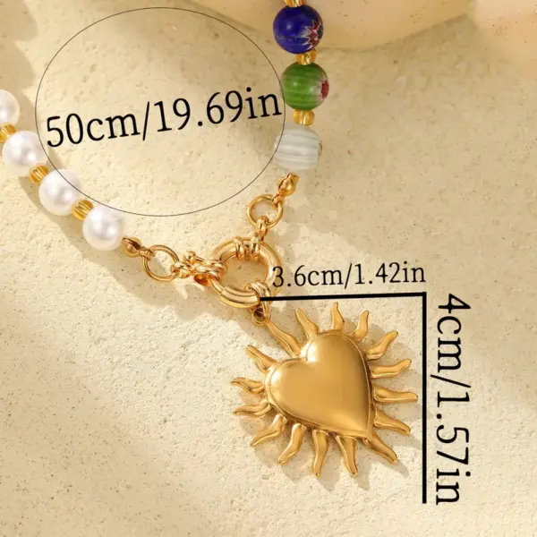 oly-e6ec9d5a70f11b9f529c9bde1af3d769 Wholesale Ion Plating (IP) 18K Gold Plated Heart Shape 304 Stainless Steel Synthetic Resin Glam Vacation Streetwear Waterproof Non Tarnish Pendant Necklace