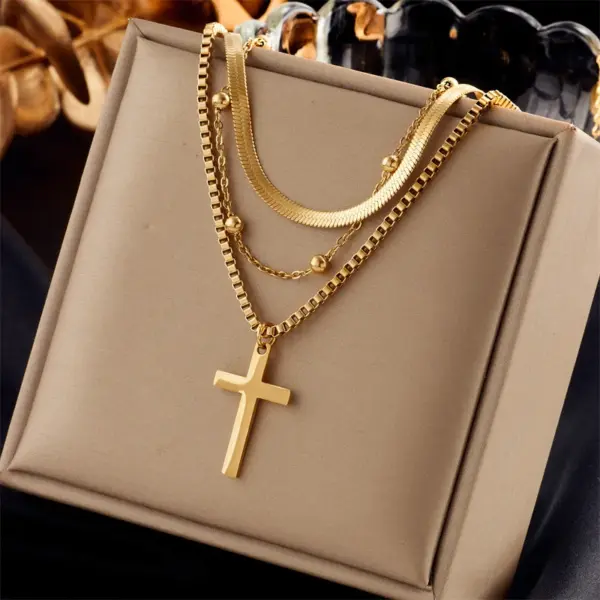Wholesale Ig Style Simple Style Geometric Titanium Steel Plating Inlay Artificial Pearls Rhinestones Shell Necklace