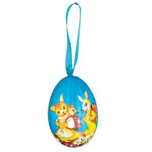 5*7cm paper-wrapped easter egg family rabbit blue 1 piece