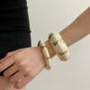 oly-e705100d96d9c0adb56b1fc1cb165c90 Wholesale French Niche Design Retro Black Gold Enamel Stacked Wearing Wide Bracelet Women's Light Luxury High-end Refined Open Bracelet