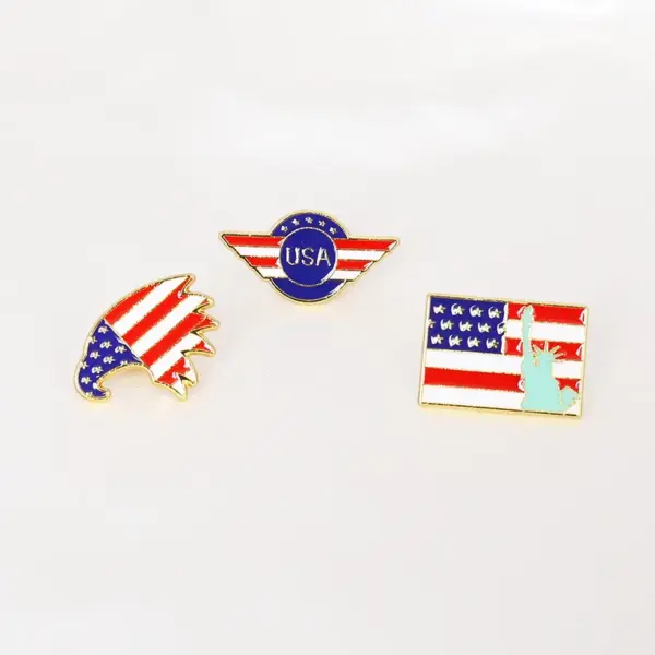 Wholesale American Flag Pin In Zinc Alloy Featuring Enamel Craftsmanship, Stylish Flag Brooches