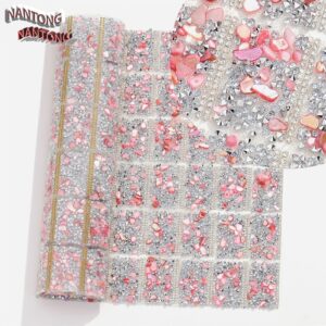 1 silver and white diamond with colorful gravel / Pointed bottom rhinestones with colored gravel hot melt square adhesive tape [full piece 24*40cm small square 3*4cm]