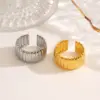 oly-e71767e1f54edd537a2aaad23fc2f825 Wholesale Ion Plating (IP) 18K Gold Plated Lines 304 Stainless Steel Simple Style Waterproof Non Tarnish Open Rings